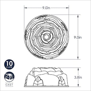 Foto 5 | Molde Bundt Nordic Ware de Aluminio Fundido Rosa con Capacidad de 2.4 l - Venta Internacional