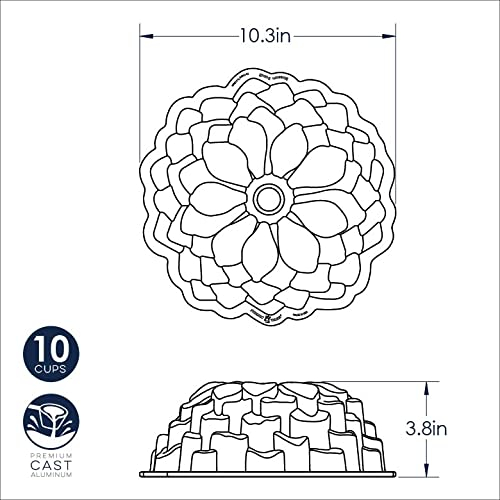 Foto 6 pulgar | Molde Bundt Nordic Ware Blossom de Aluminio Fundido de 2.4 l Horneado Uniforme y Diseño Único - Venta Internacional