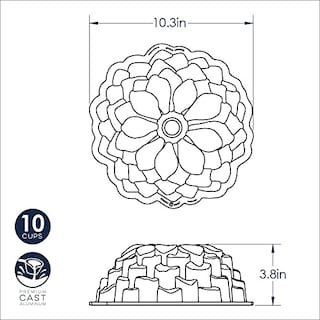 Foto 5 | Molde Bundt Nordic Ware Blossom de Aluminio Fundido de 2.4 l Horneado Uniforme y Diseño Único - Venta Internacional