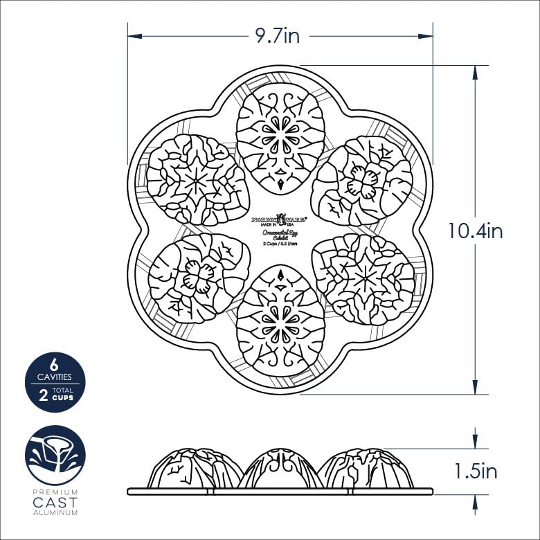 Foto 3 pulgar | Molde Para Huevos Ornamentales Nordic Ware Aluminio Fundido 0,5 L - Venta Internacional