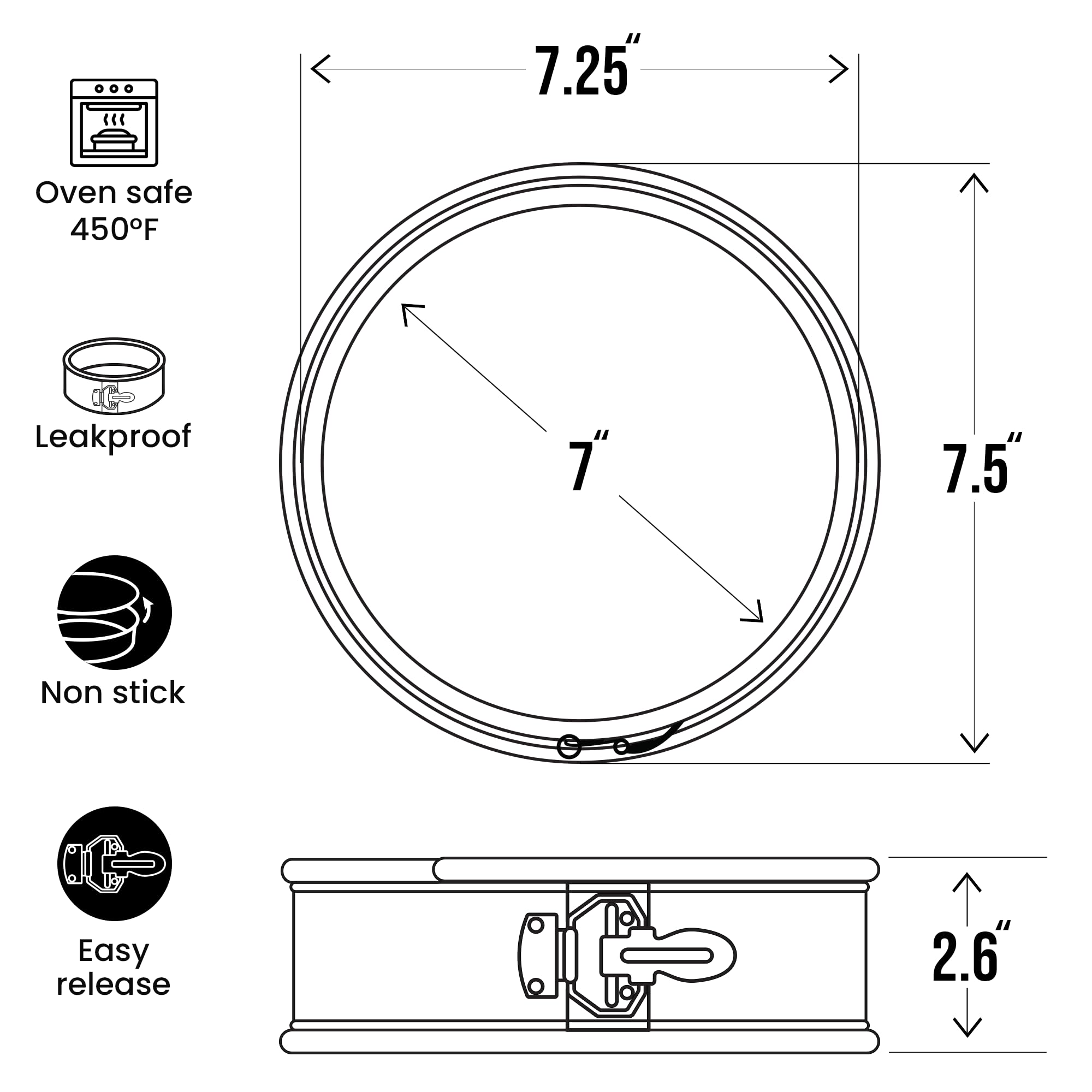 Foto 5 pulgar | Molde Zulay Kitchen Antiadherente 18 cm con Fondo Extraíble - Venta Internacional