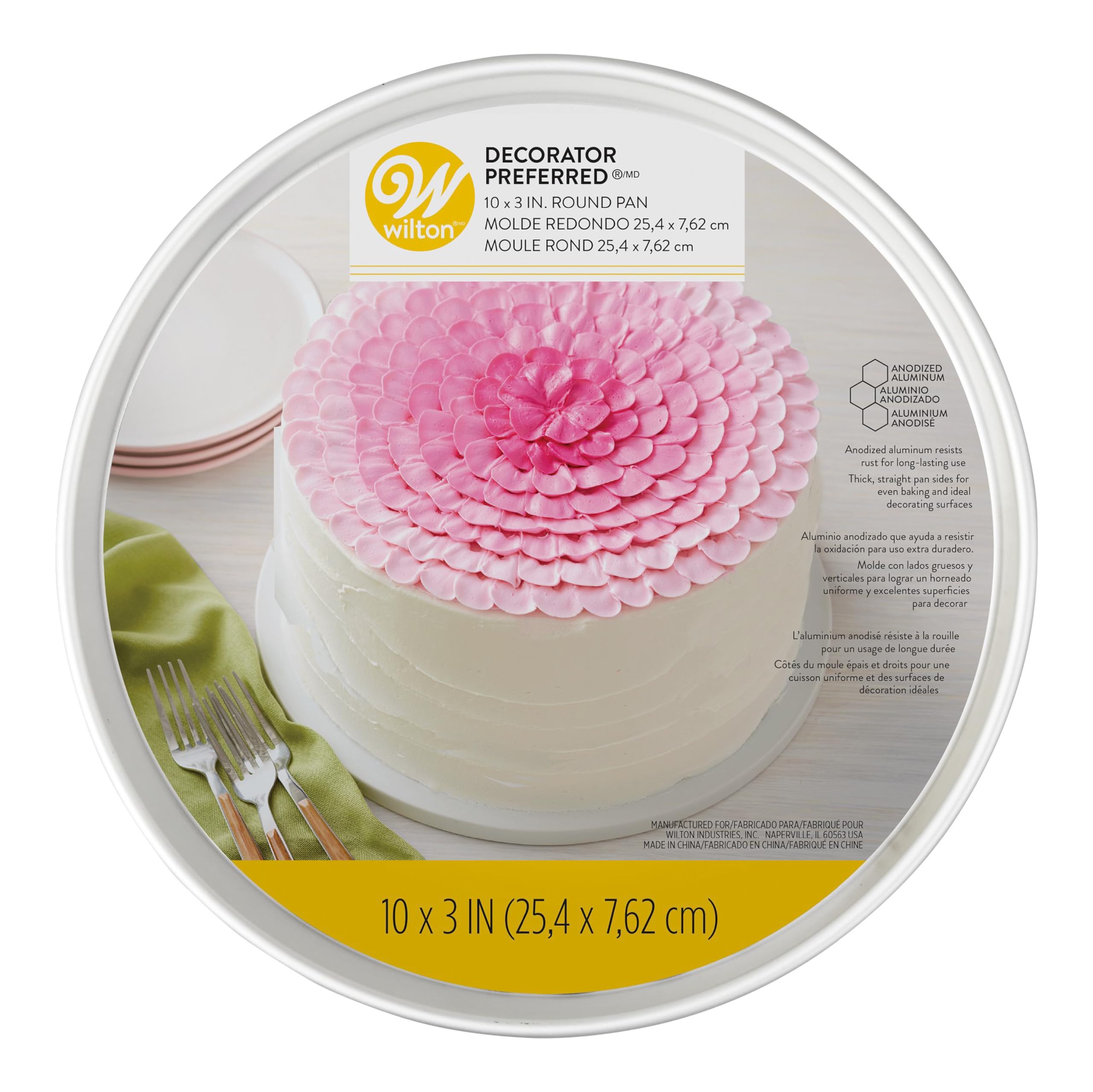 Foto 2 pulgar | Molde Para Tartas Wilton Decorator Preferred De Aluminio, Redondo, 10 X 7,62 Cm - Venta Internacional.
