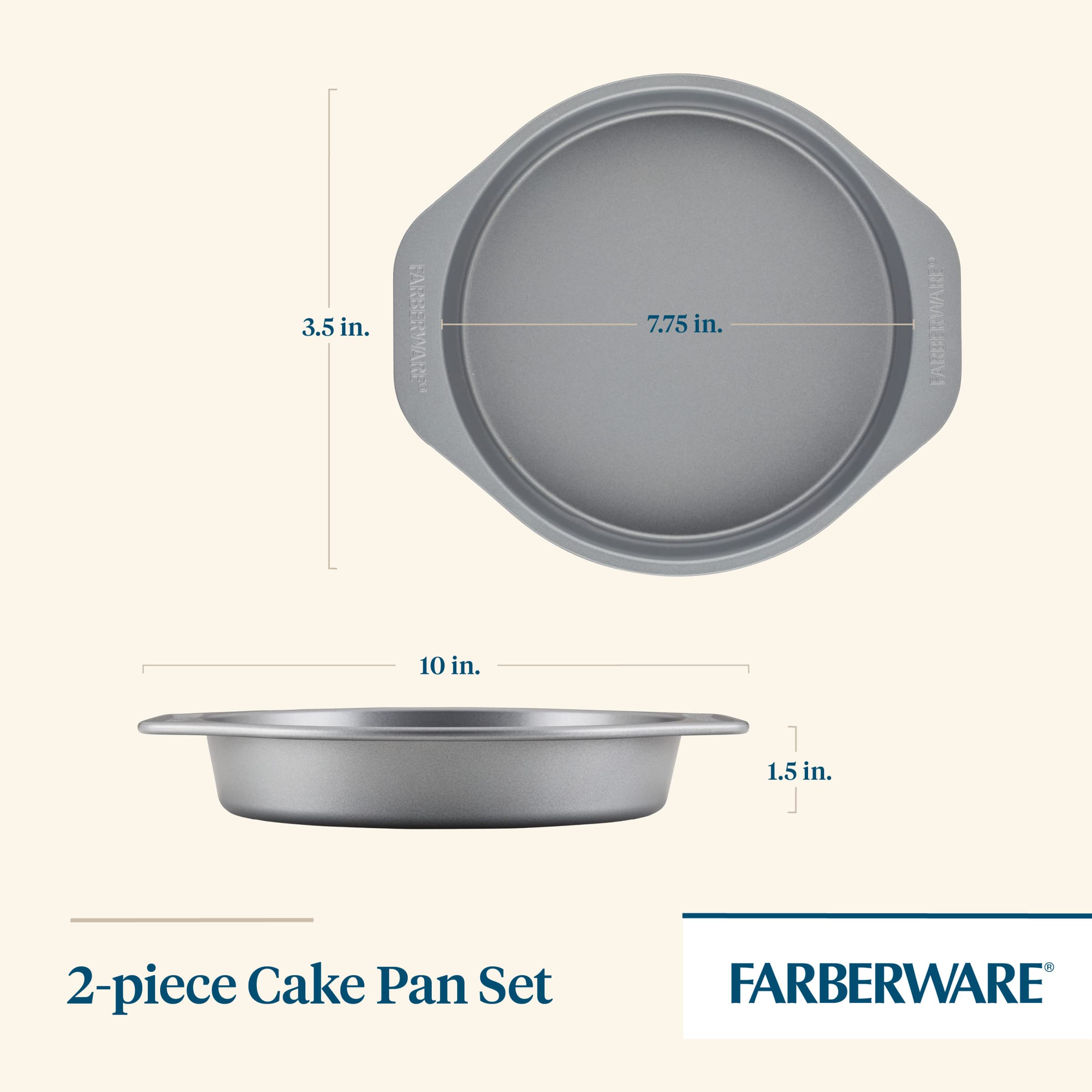 Foto 3 pulgar | Juego De Sartenes Antiadherentes Farberware Goldenbake De Bakeware, Color Gris - Venta Internacional.