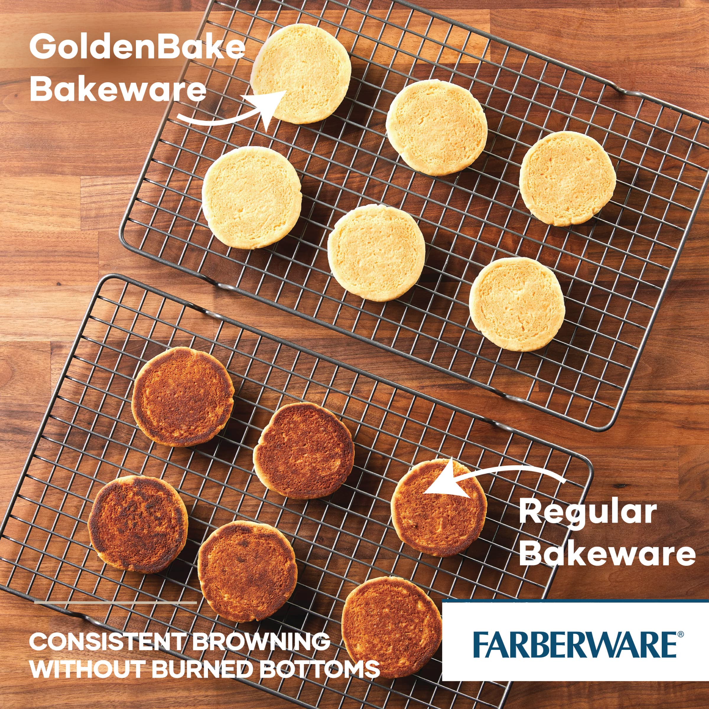 Foto 4 pulgar | Juego De Sartenes Antiadherentes Farberware Goldenbake De Bakeware, Color Gris - Venta Internacional.