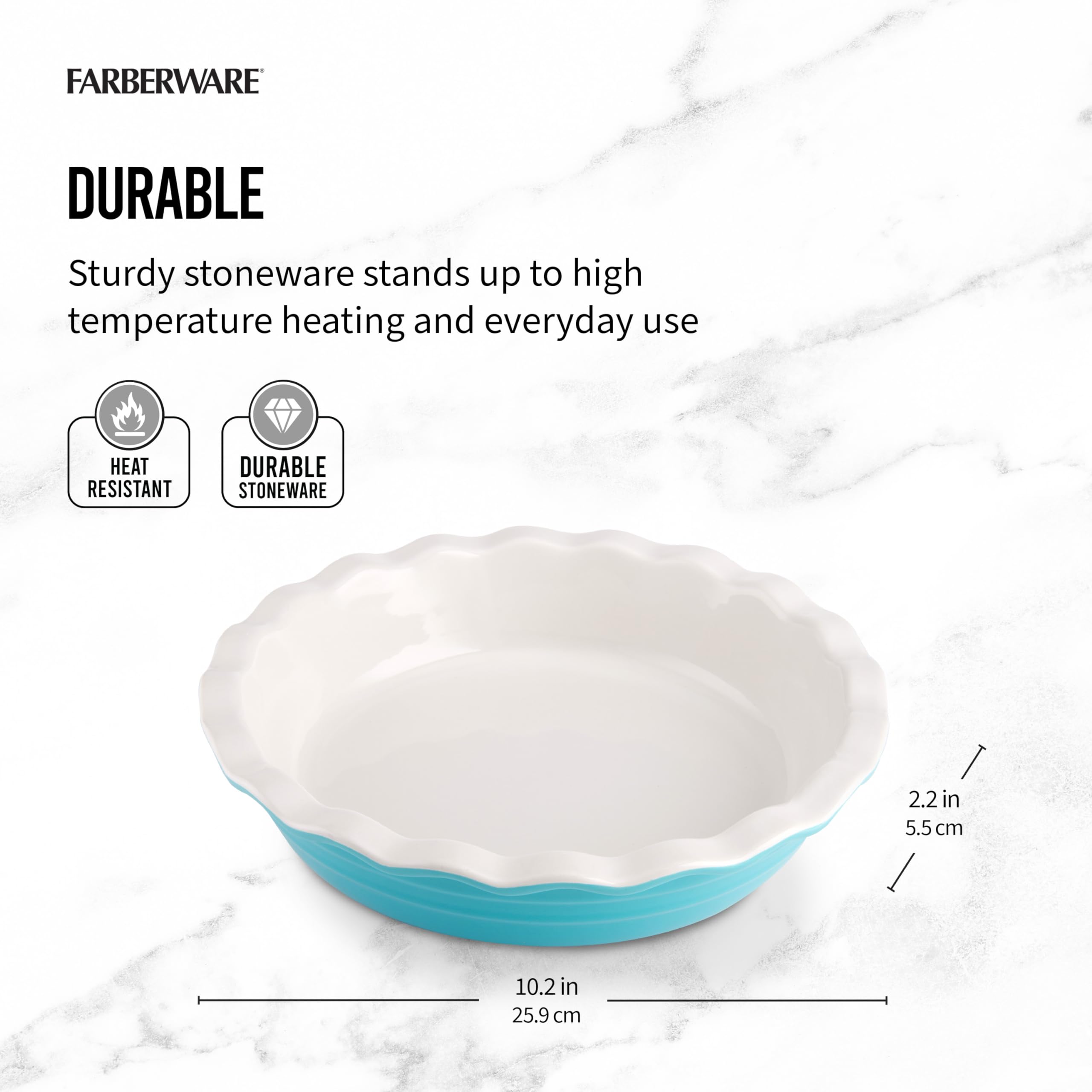 Foto 3 pulgar | Plato Para Tartas Farberware Bakers Advantage, Gres Duradero, 25 Cm - Venta Internacional.