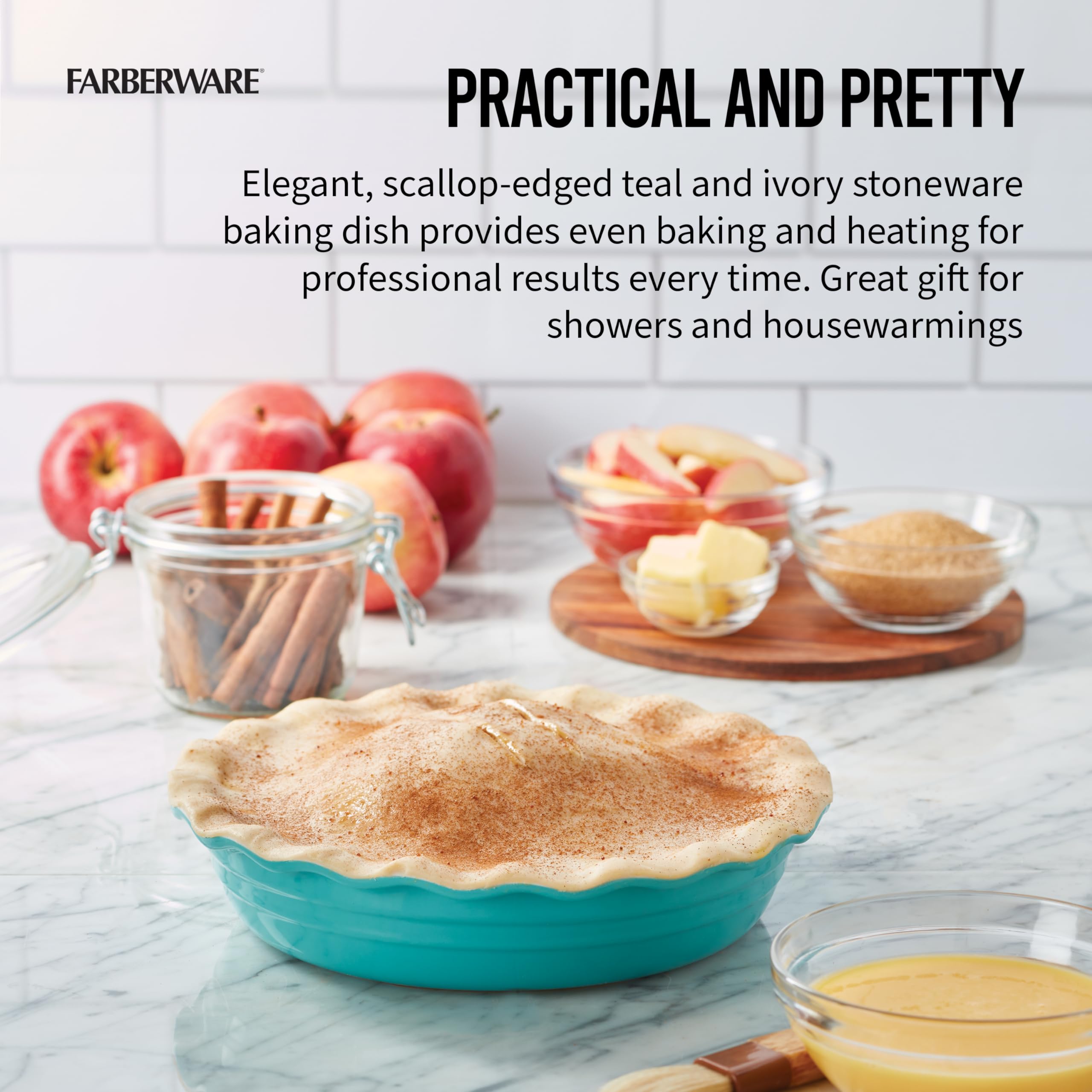 Foto 5 pulgar | Plato Para Tartas Farberware Bakers Advantage, Gres Duradero, 25 Cm - Venta Internacional.