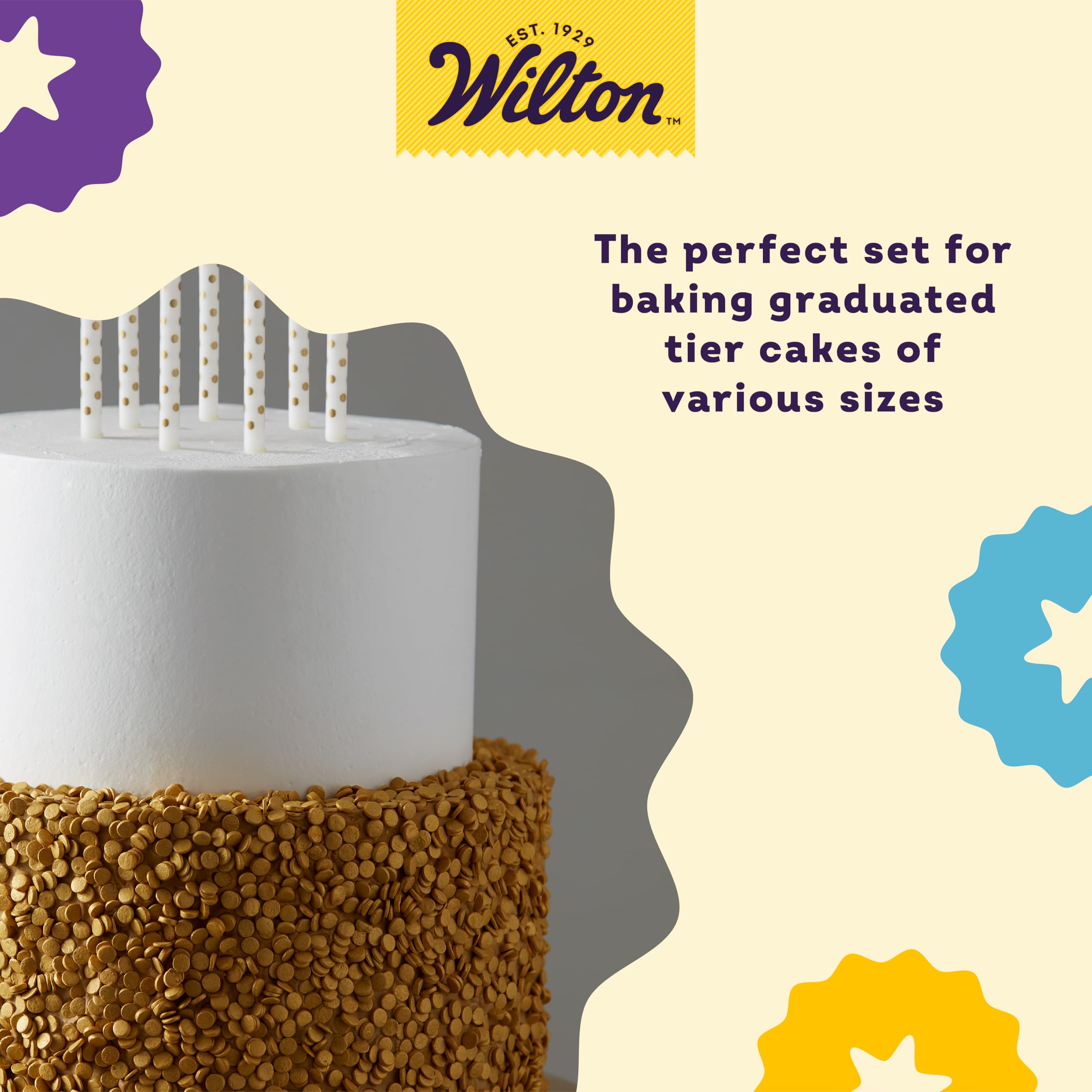 Foto 5 | Moldes Para Tartas Wilton Performance Panes Redondos De Aluminio, Juego De 4 Piezas - Venta Internacional.