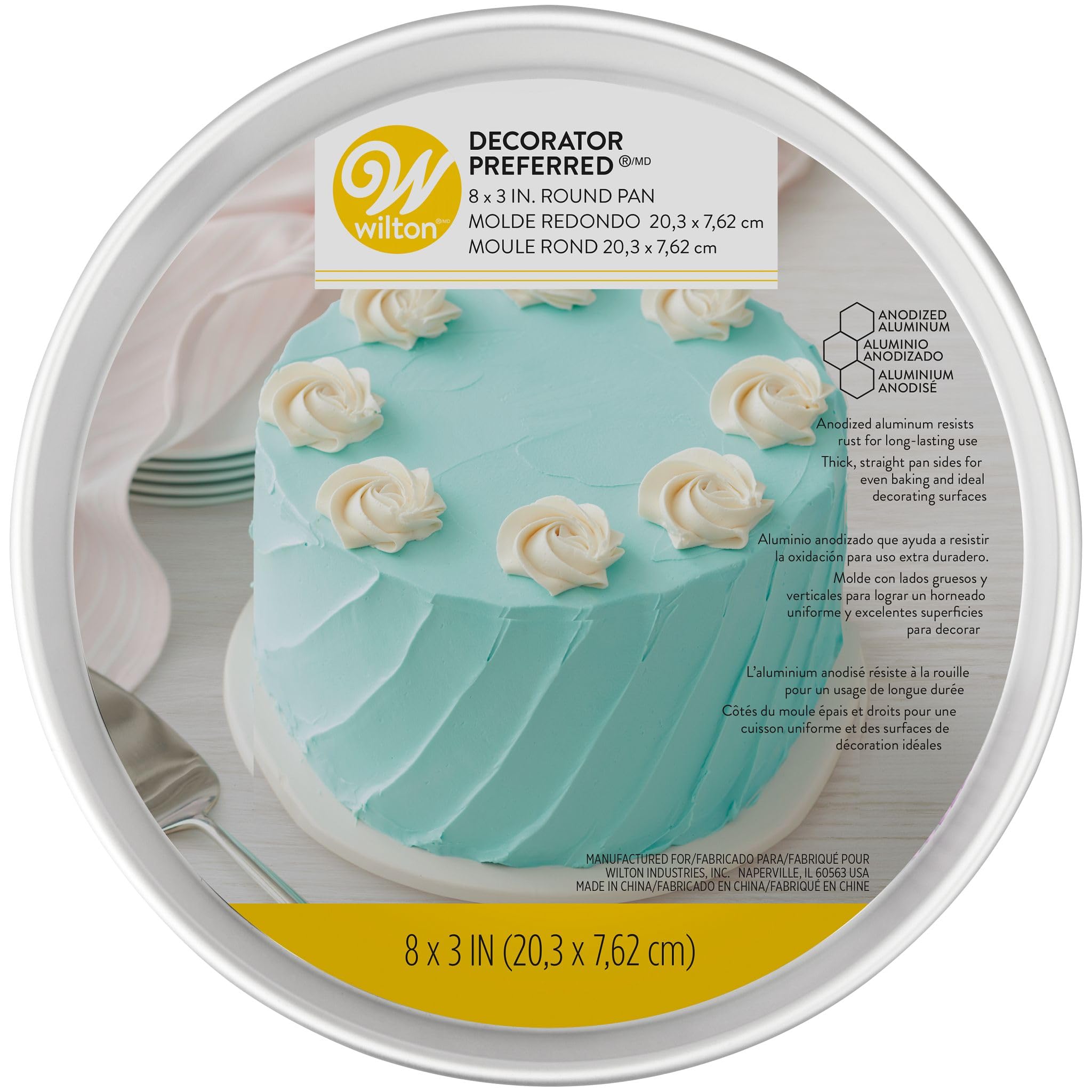 Foto 1 | Molde Para Tartas Wilton, Redondo, Aluminio, 20 X 7,5 Cm, Color Plateado - Venta Internacional.