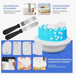 Foto 3 | Juego De Decoración Xtellar De Pasteles Platón Giratorio Para Tartas