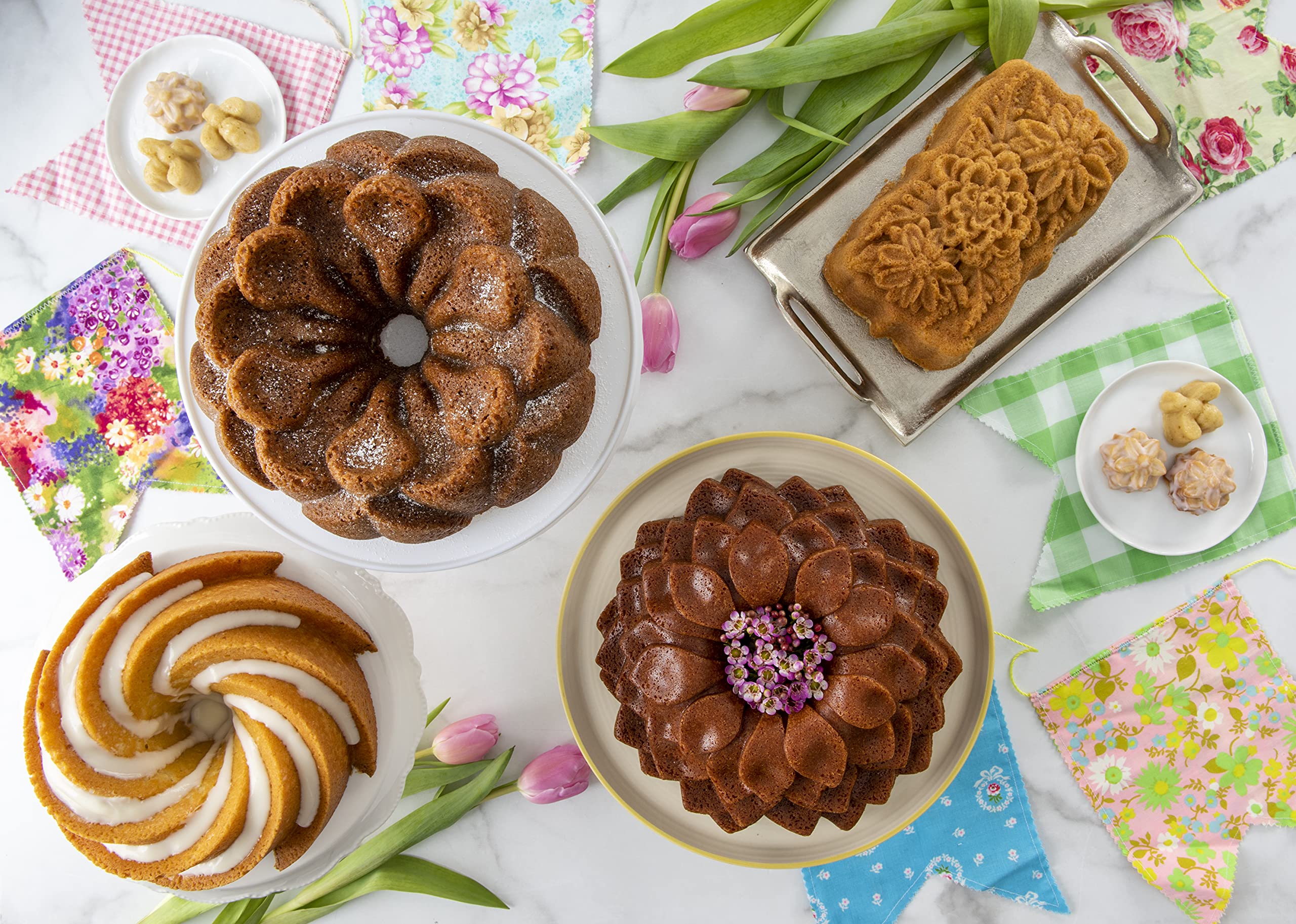 Foto 8 pulgar | Caramelo Bundt Pan Nordic Ware Magnolia, Aluminio Fundido, 2,4 L - Venta Internacional.
