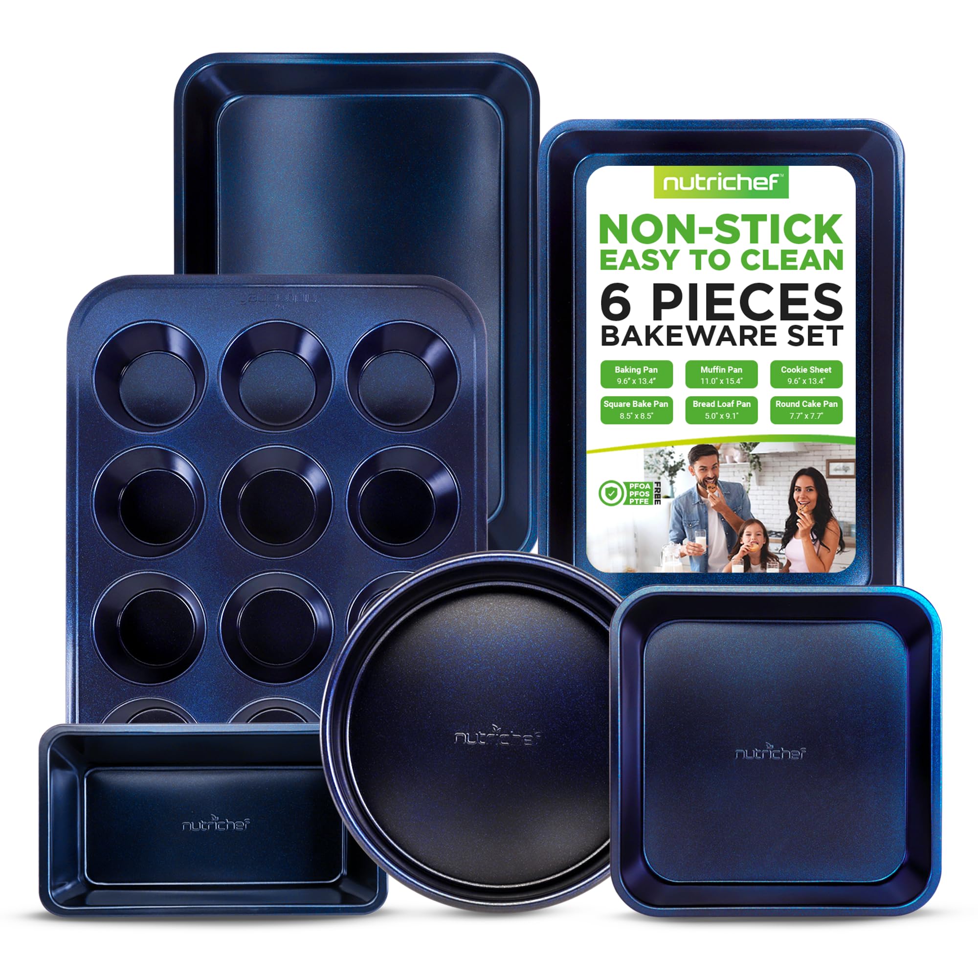 Foto 1 | Juego De Bandejas Para Hornear Nutrichef De Acero Al Carbono Antiadherente De 6 Piezas - Venta Internacional.