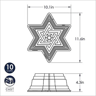 Foto 5 | Bundt Pan Nordic Ware Star Of David, Aluminio Fundido De 2,4 L - Venta Internacional.