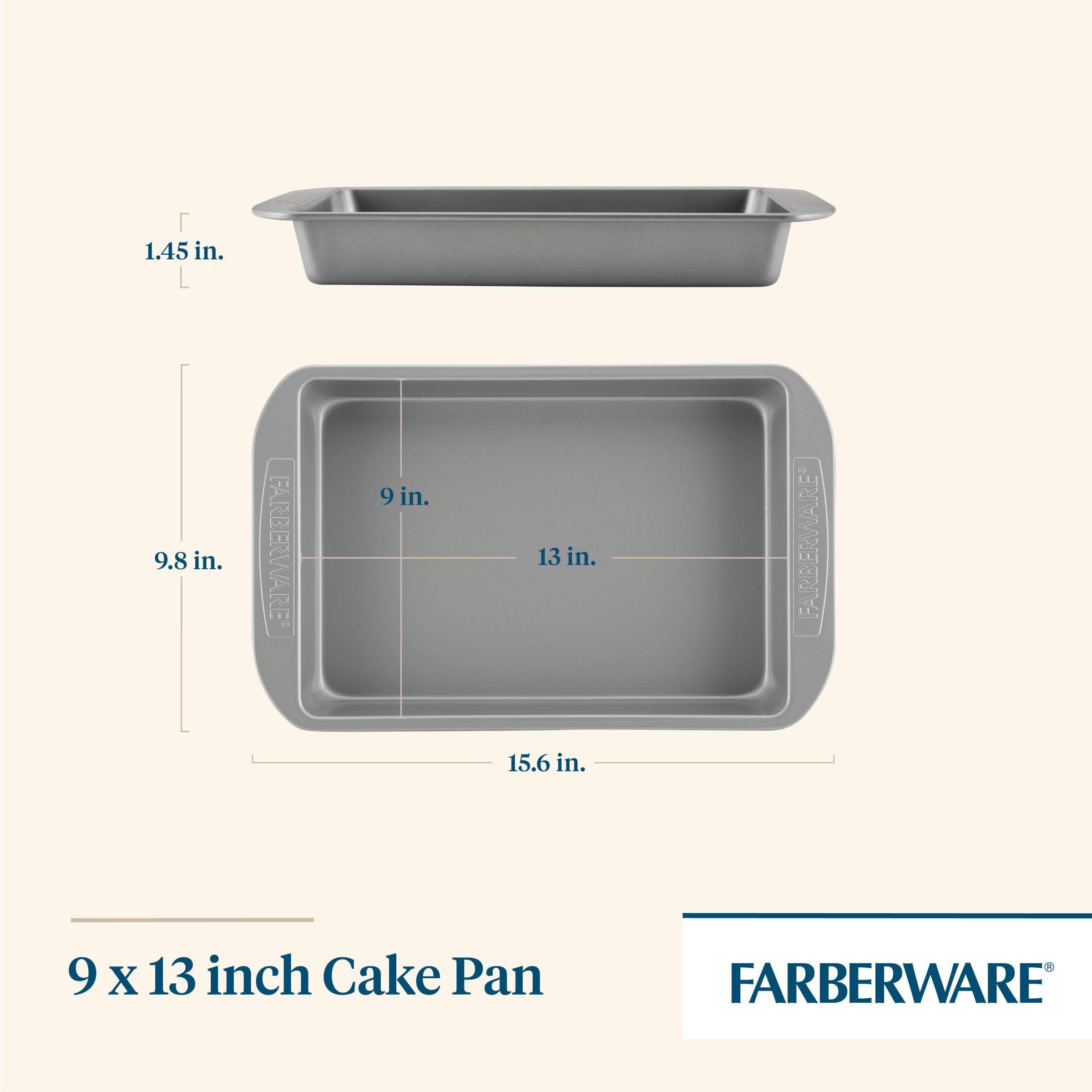 Foto 3 pulgar | Molde Para Hornear Farberware, Rectangular, Antiadherente, 23 Cm X 33 Cm, Gris - Venta Internacional.