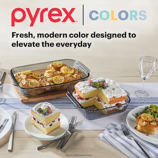 Foto 6 | Plato De Vidrio Para Hornear Pyrex Colors Tintado 9 X 13 Con Tapa Ahumada - Venta Internacional.