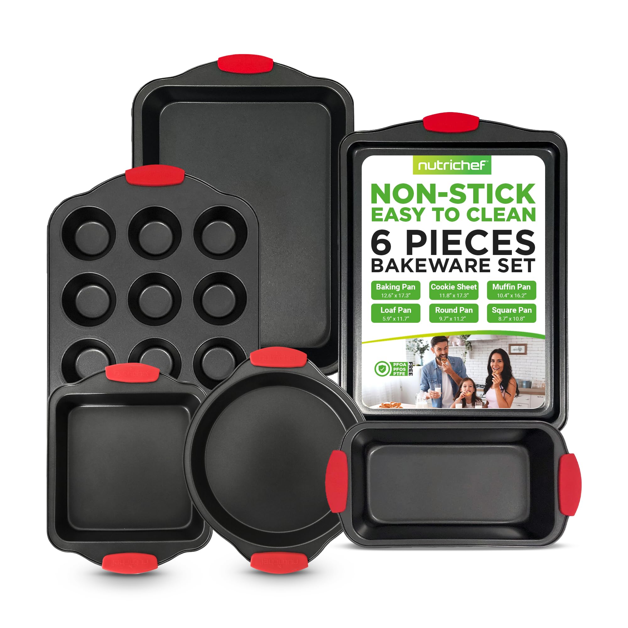 Foto 1 | Juego De Utensilios Para Hornear Nutrichef  Acero Al Carbono  Antiadherente  6 Piezas  Negro - Venta Internacional.