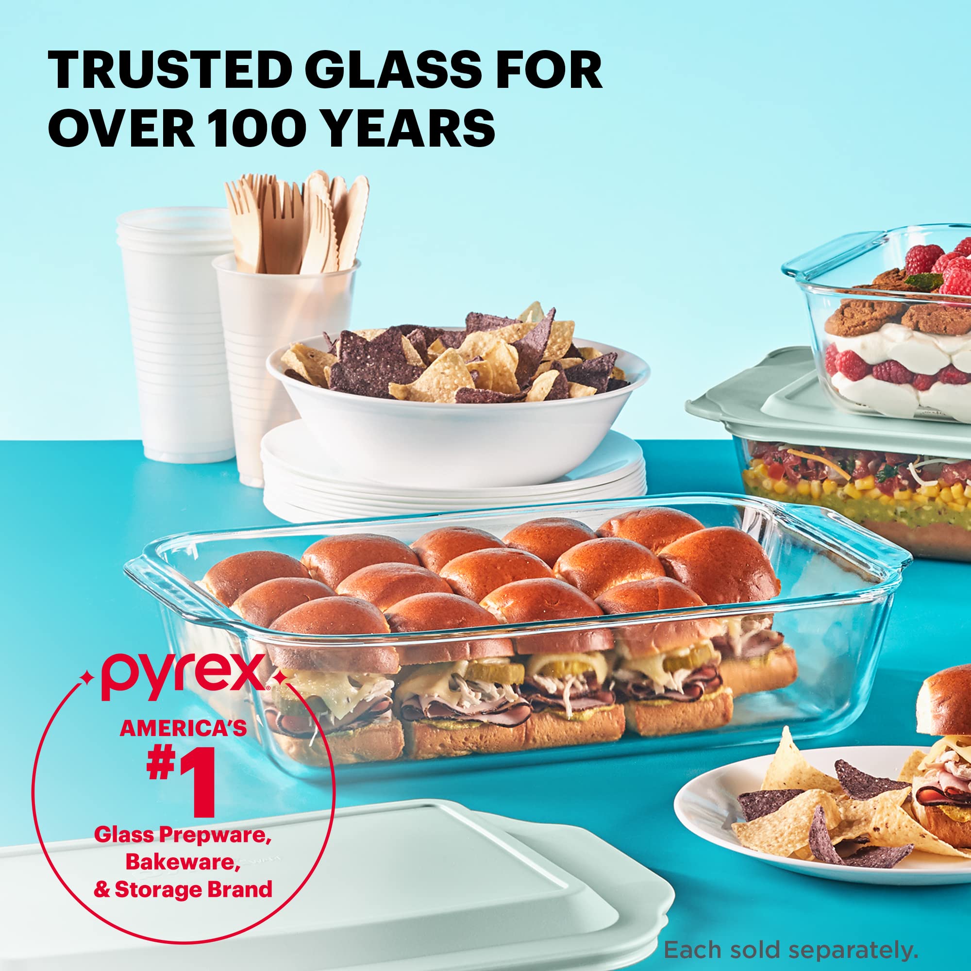 Foto 7 pulgar | Plato Para Hornear De Vidrio Pyrex Deep Con Tapa De Plástico  8 X 8 Pulgadas  Transparente - Venta Internacional.