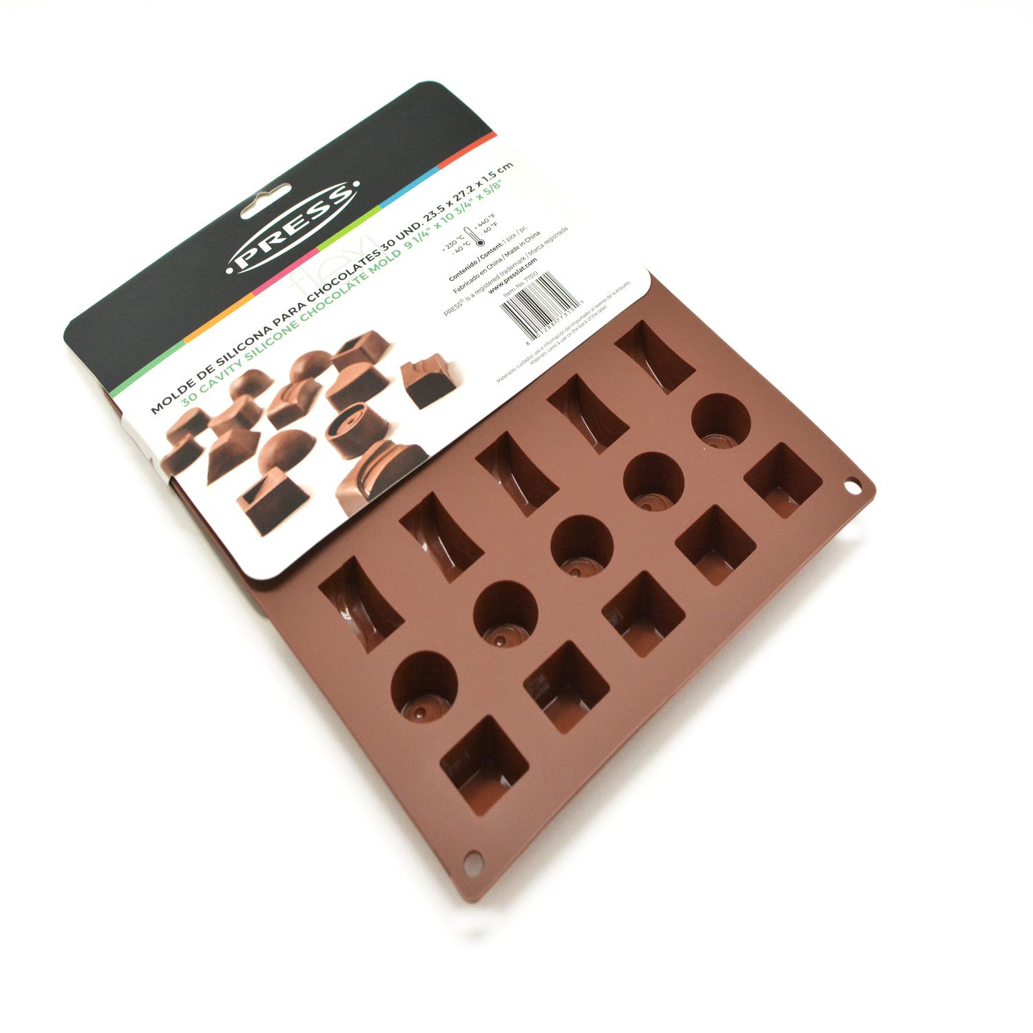 Foto 5 | Molde de Silicona Press 77310 color Marrón para 30 Chocolates 23.7x27.2x1.5 cm