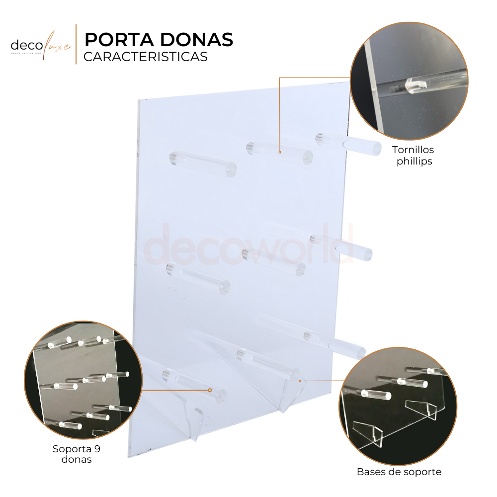 Foto 4 pulgar | Porta Donas Acrílico Decorativo Para Mesas De Dulces