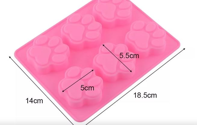 Foto 4 pulgar | Molde de Silicón en Forma de Huella de Perro Rosa