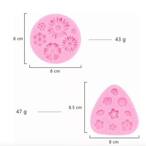 Foto 4 pulgar | Molde de Silicona para Fondant de Flores  Wünd 4 Piezas