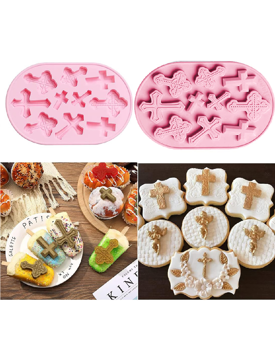 Foto 4 pulgar | Molde Silicón Cruz Surtido Repostería Chocolate Aleissi 701229 Rosa