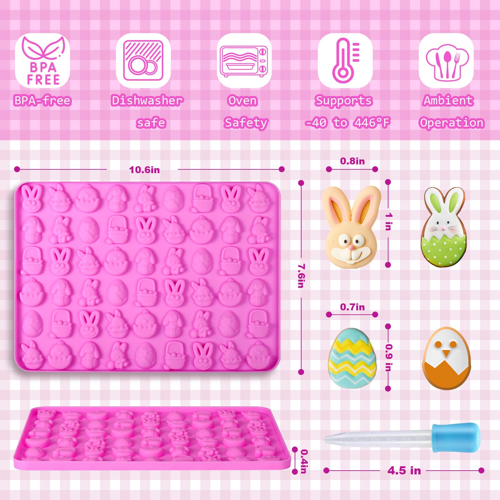 Foto 3 pulgar | Moldes De Silicona Palksky Easter Egg & Bunny Para Chocolate - Venta Internacional.