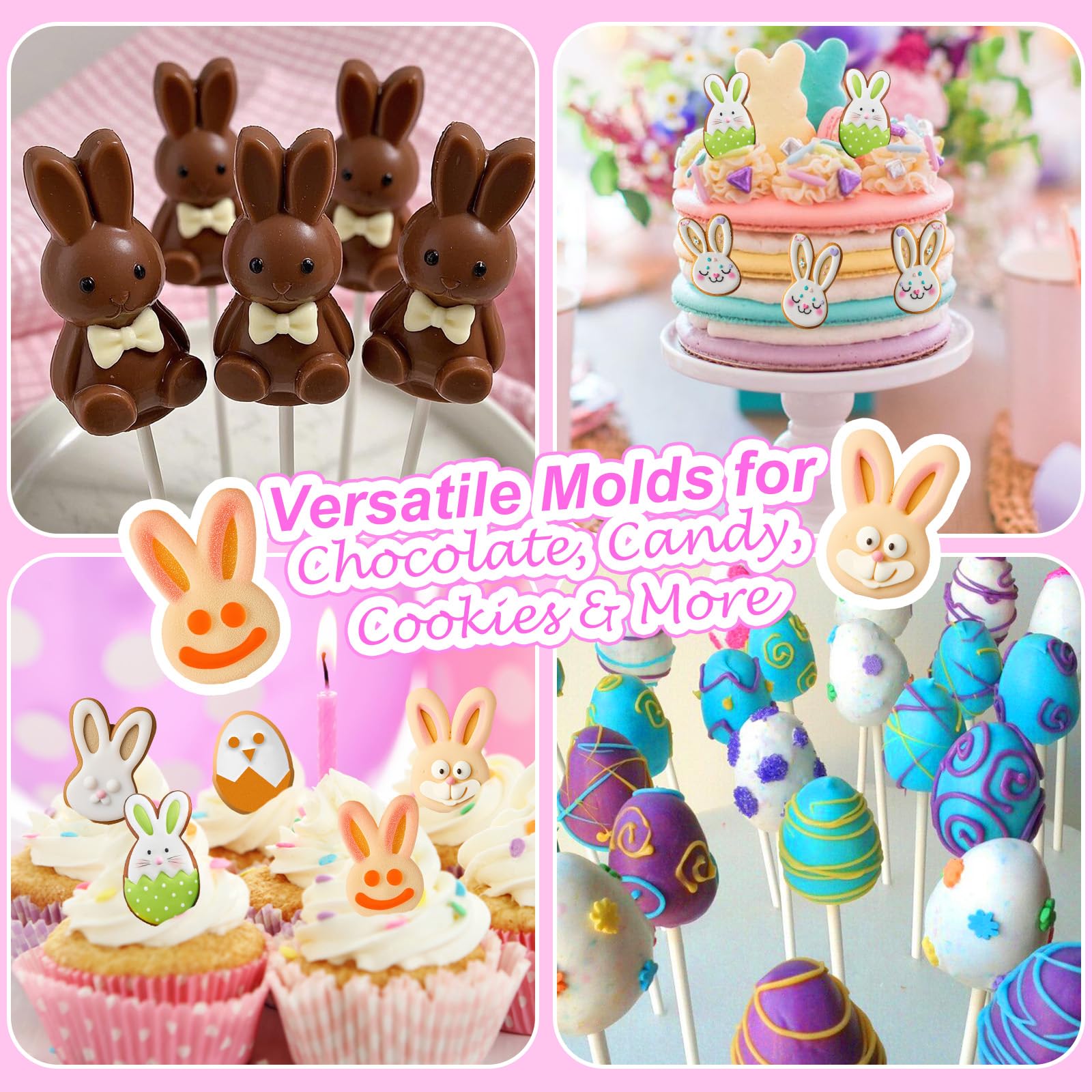 Foto 6 pulgar | Moldes De Silicona Palksky Easter Egg & Bunny Para Chocolate - Venta Internacional.