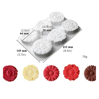 Foto 3 | Molde De Silicón Para Hornear 6 Flores, Libre De Bpa