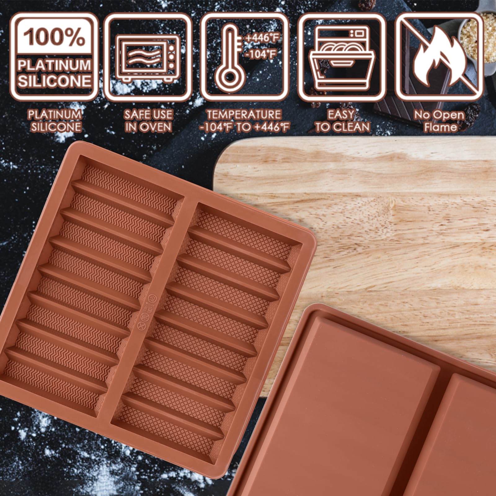 Foto 7 | Molde Para Barras De Chocolate Palksky Lager Deep Con Kit De Pistacho - Venta Internacional.