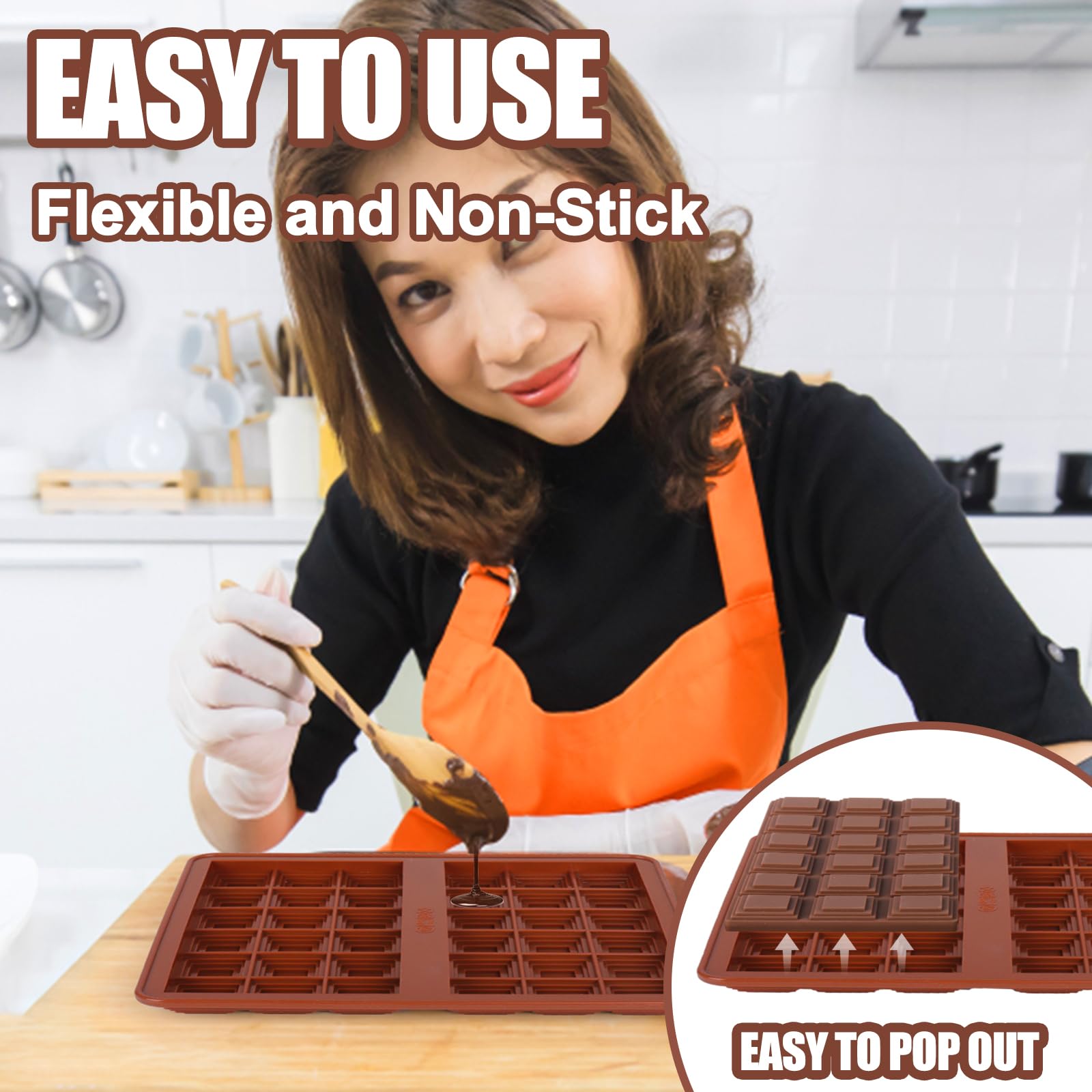 Foto 7 | Molde Para Barras De Chocolate Palksky, Grande, Profundo, Silicona De Dubái - Venta Internacional.