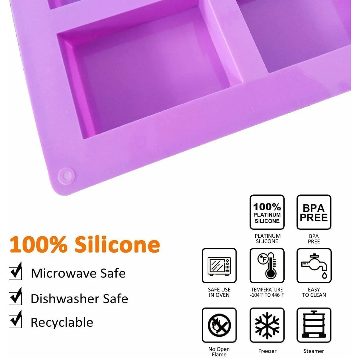 Foto 4 | 3 Moldes De Silicon Rectangulares De 6 Cavidades Lab.g Multicolor