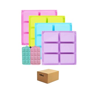 Foto 1 | Moldes De Silicon Rectangulares 6 Cavidades Jabones,repostería 4 Piezas Lab.g Multicolor