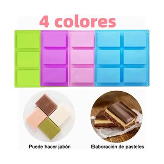 Foto 5 | Moldes De Silicon Rectangulares 6 Cavidades Jabones,repostería 4 Piezas Lab.g Multicolor