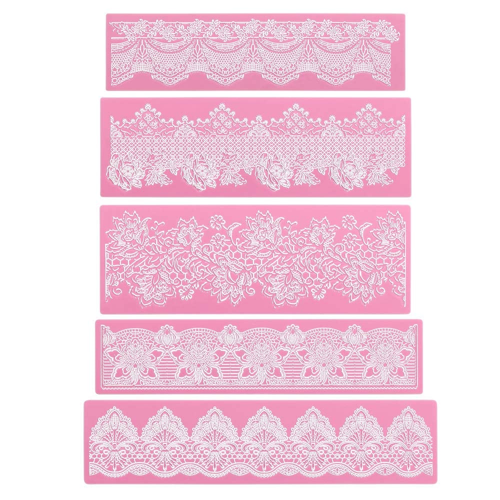 Moldes De Encaje Para Fondant De Silicona Beasea Para Decoración De Tartas  5 Unidades - Venta Internacional. $788