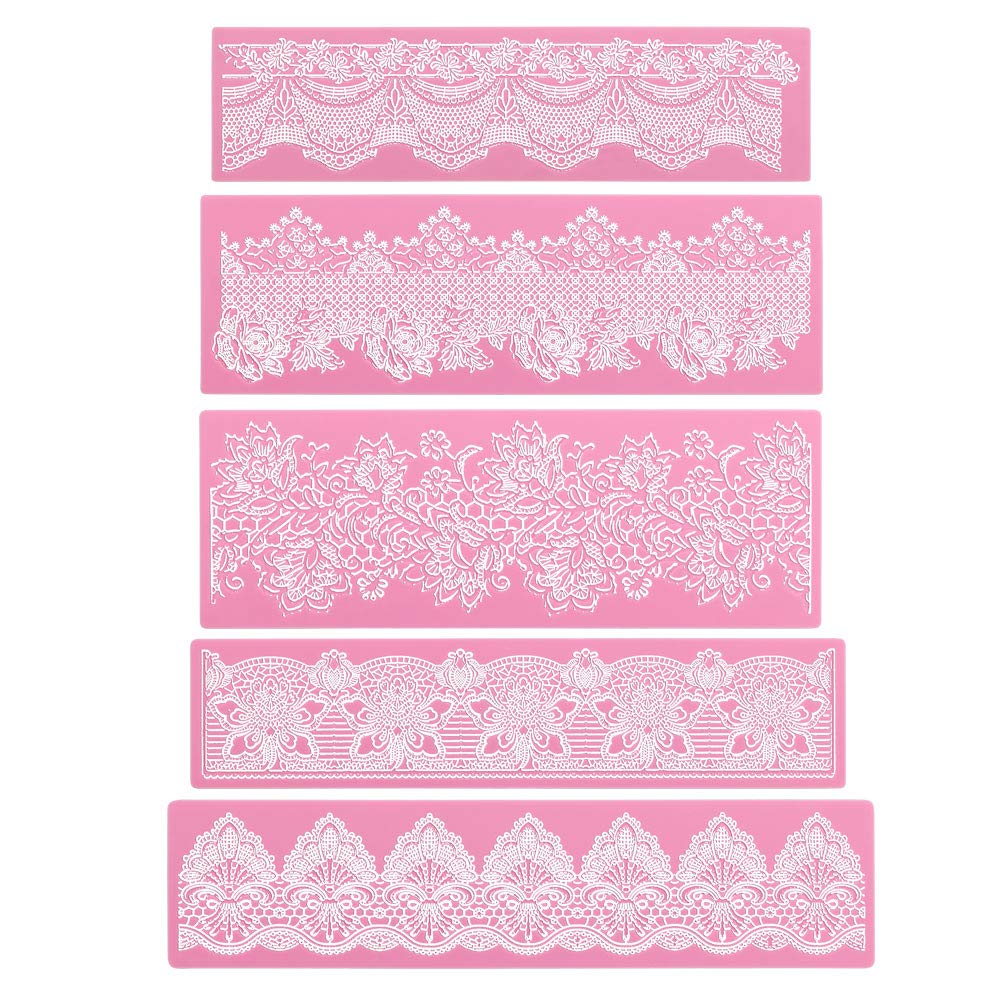 Foto 1 | Moldes De Encaje Para Fondant De Silicona Beasea Para Decoración De Tartas  5 Unidades - Venta Internacional.