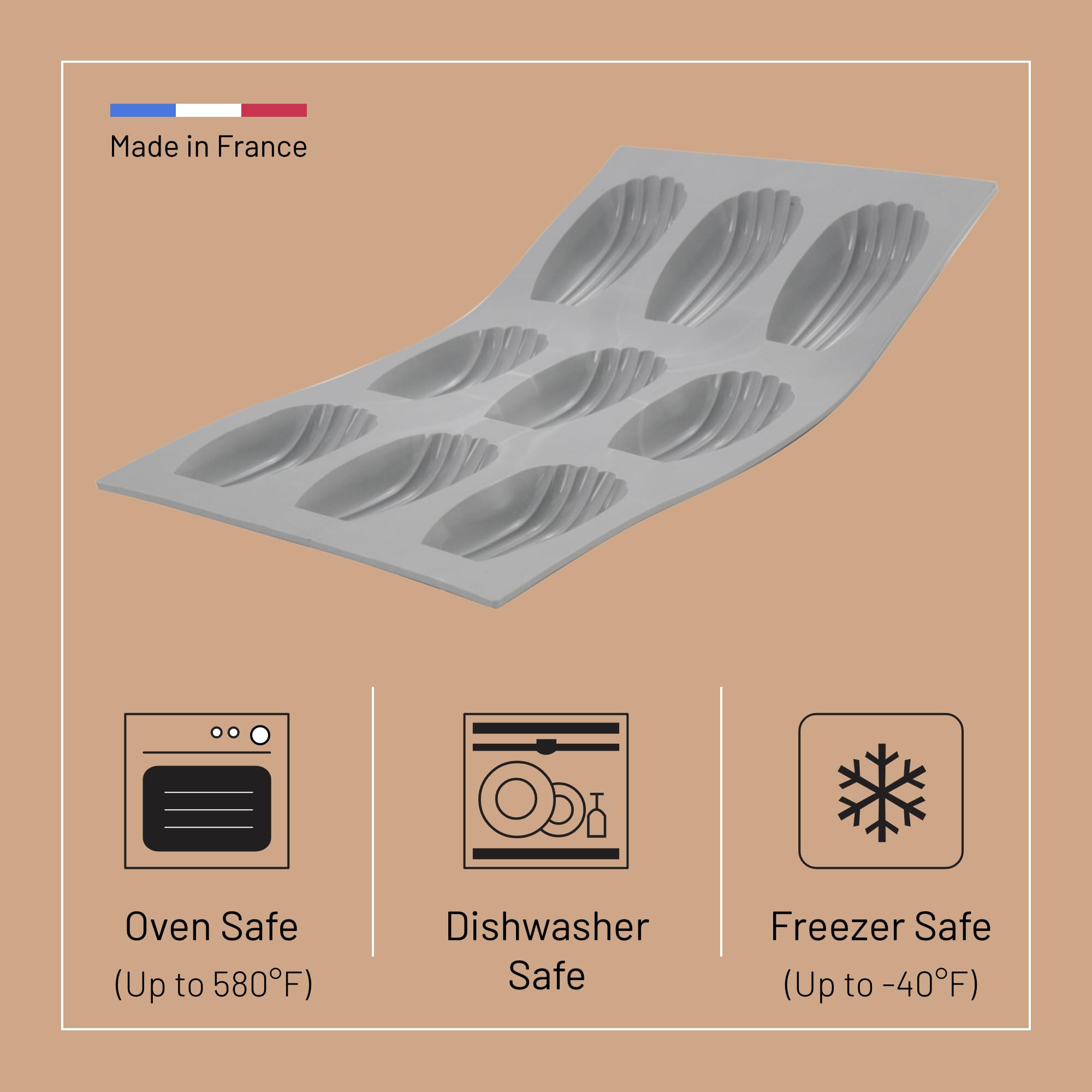 Foto 4 pulgar | Molde De Silicona De Buyer Elastomoule Madeleine 9 Madeleines - Venta Internacional.