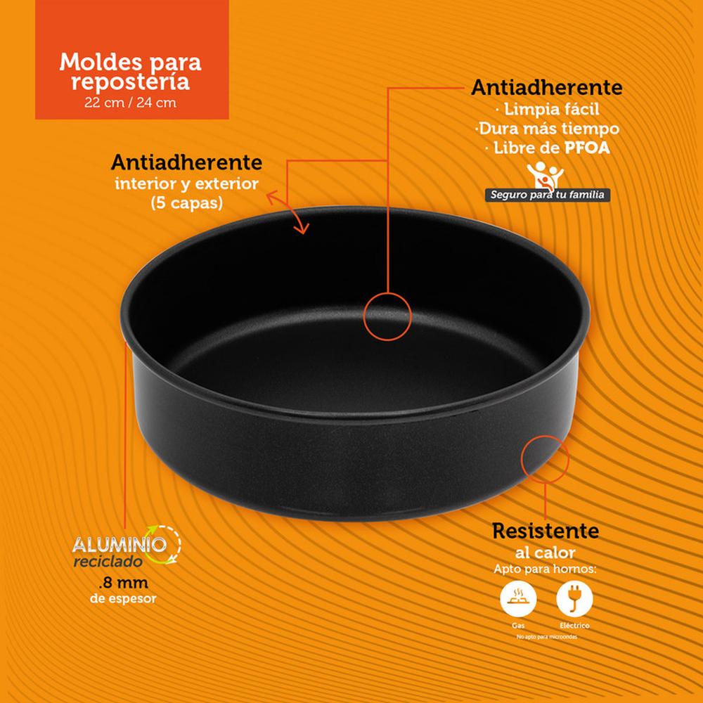 Foto 6 | Juego de 2 Moldes Ekco 68240 color Negro para Hornear Redondos con Antiadherente