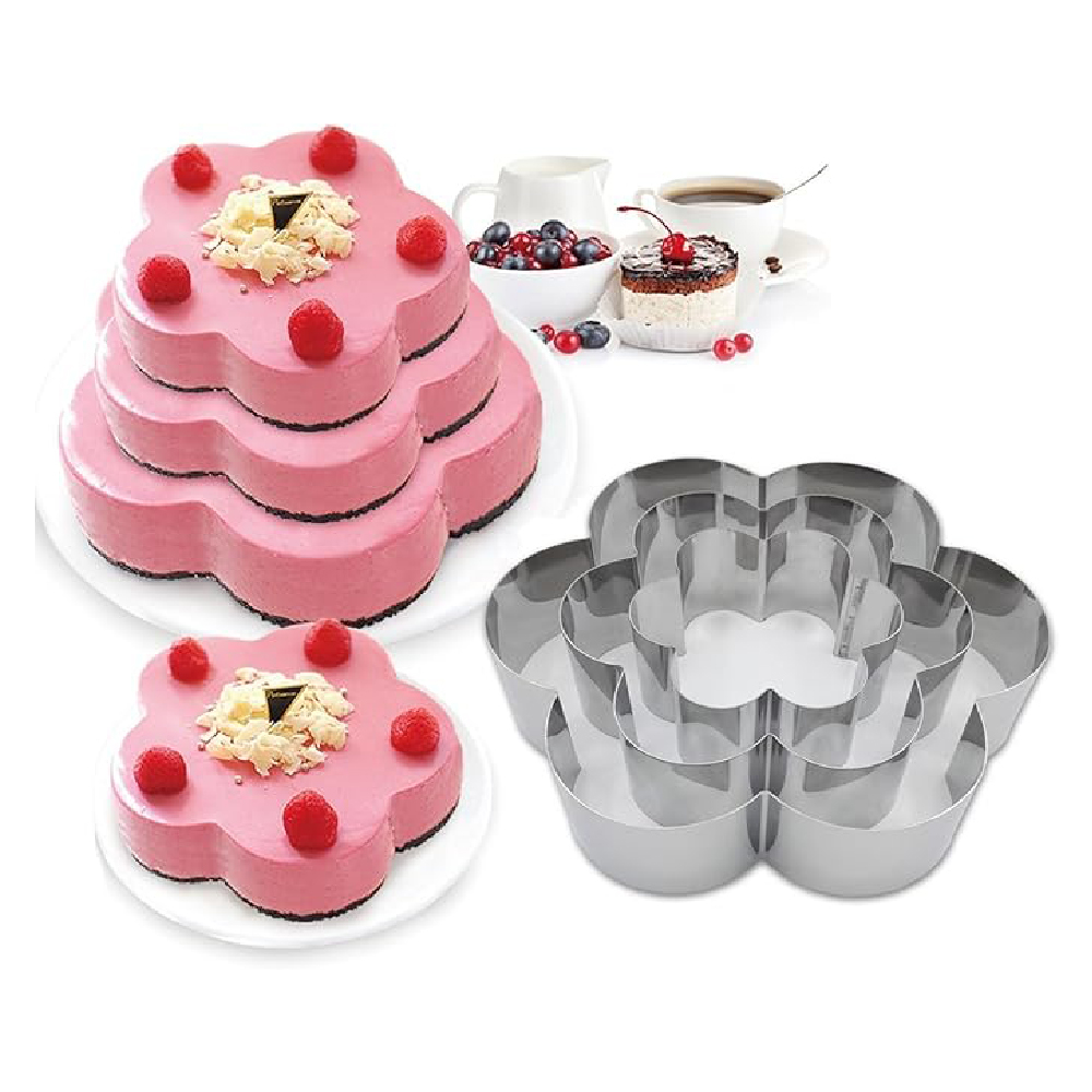 Foto 2 | Molde Para Pastel Mousse 3pz Flor Acero Inoxidable Aleissi 701435