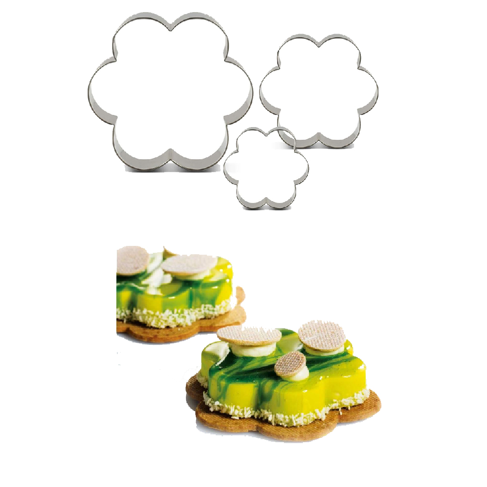 Foto 4 pulgar | Molde Para Pastel Mousse 3pz Flor Acero Inoxidable Aleissi 701435