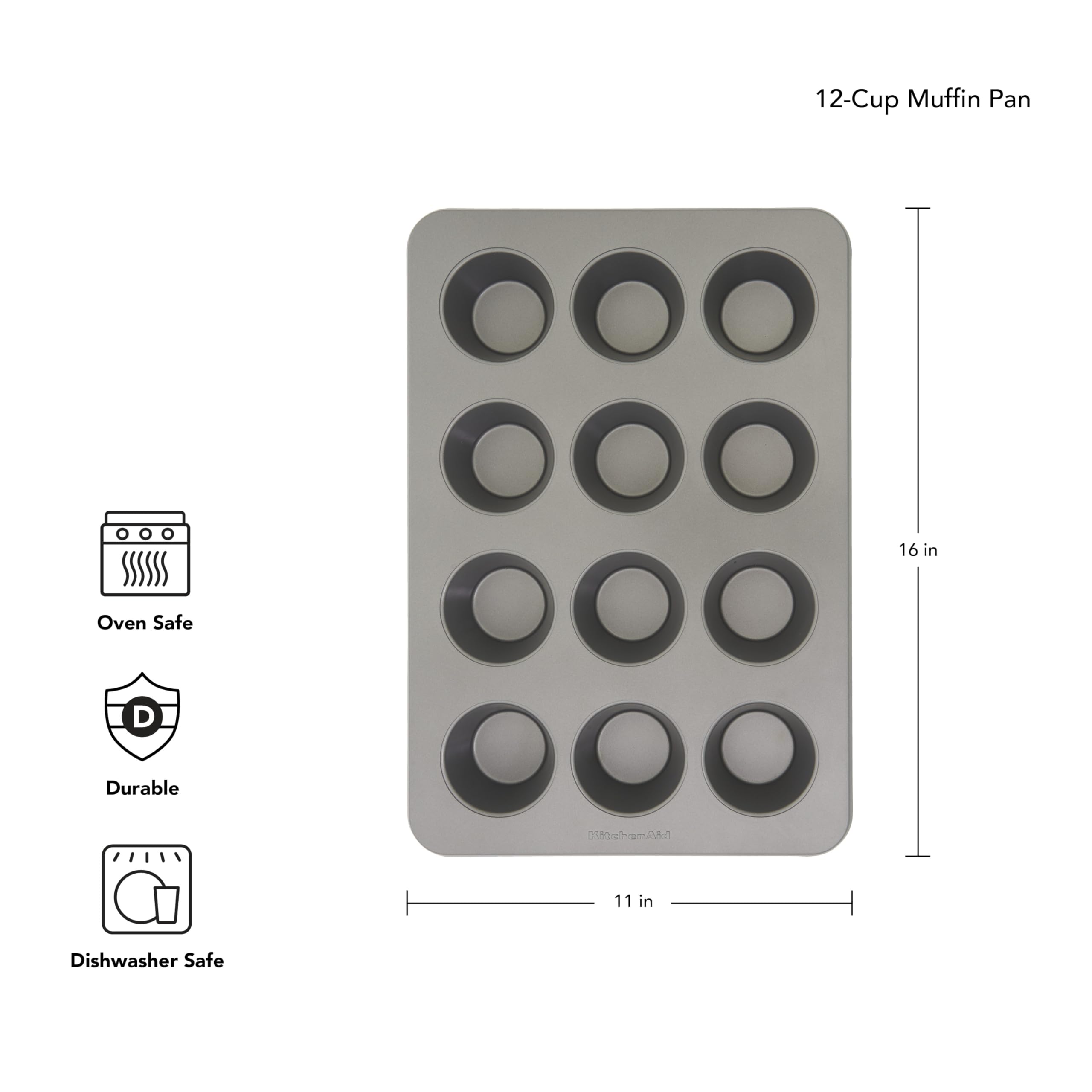 Foto 2 | Molde Para Magdalenas Kitchenaid De Acero Aluminizado Antiadherente Para 12 Tazas - Venta Internacional.