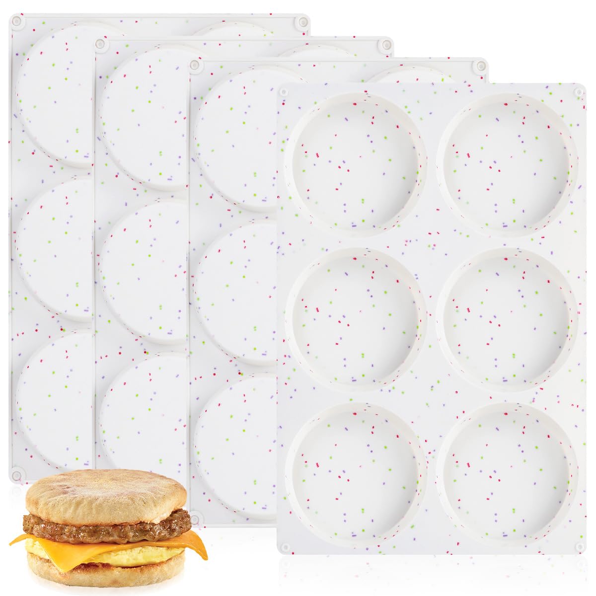 Foto 1 | Molde De Silicona Con Tapa Para Magdalenas Caketime, 10 Cm, Para Desayuno, Paquete De 4 - Venta Internacional.