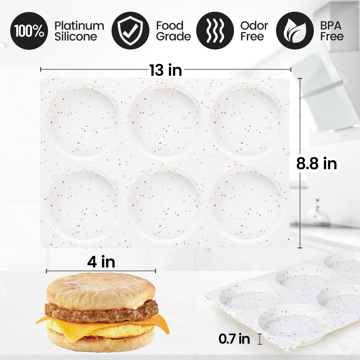 Foto 4 pulgar | Molde De Silicona Con Tapa Para Magdalenas Caketime, 10 Cm, Para Desayuno, Paquete De 4 - Venta Internacional.