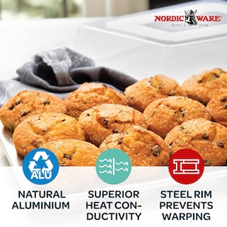 Foto 3 | Molde Para Magdalenas Nordic Ware Naturals De 12 Cavidades Con Tapa Abovedada - Venta Internacional.