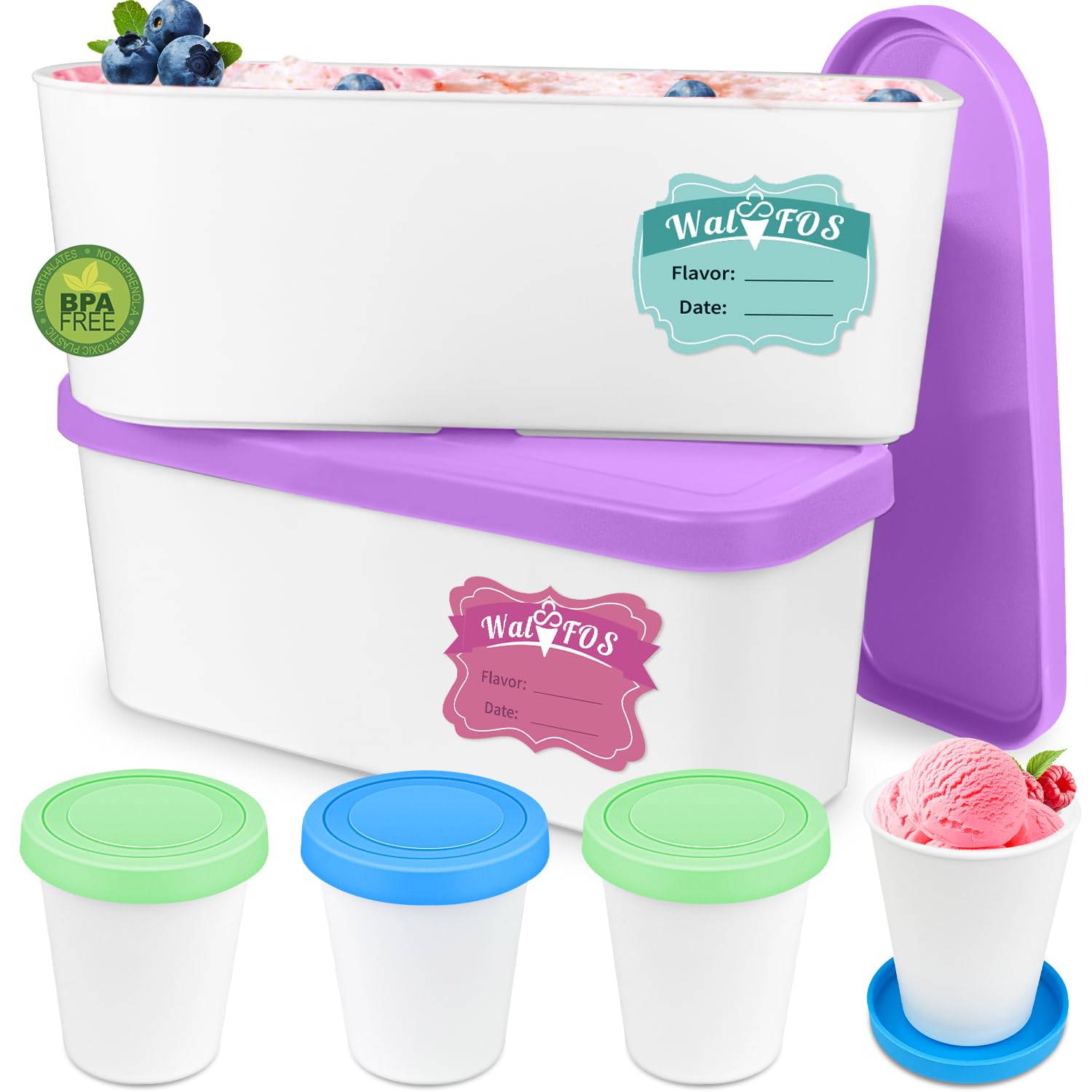 Foto 2 pulgar | Envases Para Helados Walfos De Silicona De 1,5 L Y 250 Ml, Color Morado - Venta Internacional.