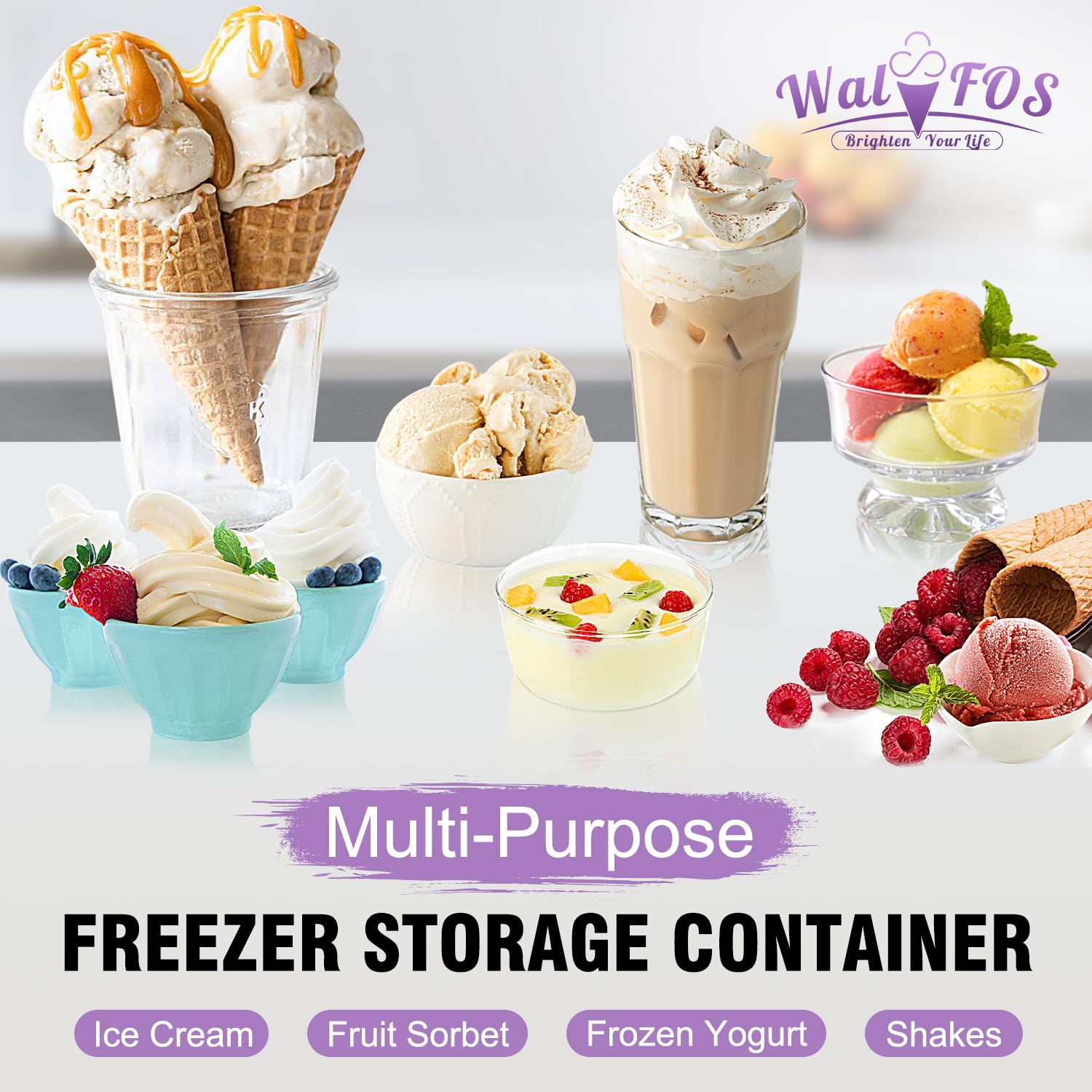 Foto 8 pulgar | Envases Para Helados Walfos De Silicona De 1,5 L Y 250 Ml, Color Morado - Venta Internacional.