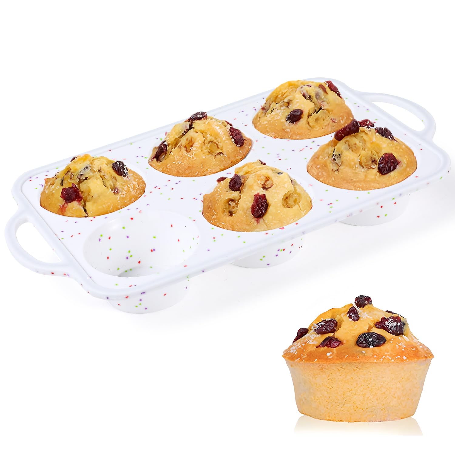Molde Para Magdalenas Caketime, Grande, Grande, De Silicona, Antiadherente, 6 Tazas - Venta Internacional.