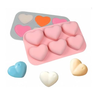 Foto 1 | Molde Para Hornear 6 Corazones Para Panques, Molde De Silicón