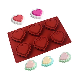 Foto 1 | Molde De Silicón Para Hornear 6 Corazones 1 Pz