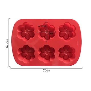 Foto 3 | Molde Para Hornear Flores 6 Cavidades De Silicón Libre De Bpa