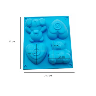 Foto 3 | Molde Para Muffin De Oso Y Corazones, Molde De Silicón Libre De Bpa